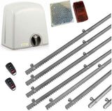 Σετ μοτέρ συρόμενης πόρτας PROTECO STRIKE-8 με 2 τηλεχειριστήρια, 8m μεταλλική κρεμαγιέρα και φωτοκύτταρα με ανακλαστήρα