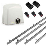 Σετ μοτέρ συρόμενης πόρτας PROTECO STRIKE-8 με 3 τηλεχειριστήρια, 4m μεταλλική κρεμαγιέρα και φωτοκύτταρα ενσύρματα