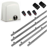 Σετ μοτέρ συρόμενης πόρτας PROTECO STRIKE-8 με 3 τηλεχειριστήρια, 5m μεταλλική κρεμαγιέρα και φωτοκύτταρα ενσύρματα