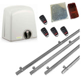 Σετ μοτέρ συρόμενης πόρτας PROTECO STRIKE-8 με 4 τηλεχειριστήρια, 4m μεταλλική κρεμαγιέρα και φωτοκύτταρα με ανακλαστήρα