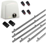 Σετ μοτέρ συρόμενης πόρτας PROTECO STRIKE-8 με 4 τηλεχειριστήρια, 6m μεταλλική κρεμαγιέρα και φωτοκύτταρα ενσύρματα