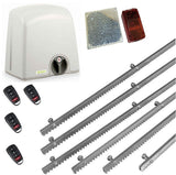 Σετ μοτέρ συρόμενης πόρτας PROTECO STRIKE-8 με 4 τηλεχειριστήρια, 6m μεταλλική κρεμαγιέρα και φωτοκύτταρα με ανακλαστήρα