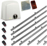 Σετ μοτέρ συρόμενης πόρτας PROTECO STRIKE-8 με 4 τηλεχειριστήρια, 8m μεταλλική κρεμαγιέρα και φωτοκύτταρα με ανακλαστήρα