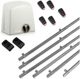 Σετ μοτέρ συρόμενης πόρτας PROTECO STRIKE-8 με 5 τηλεχειριστήρια, 6m μεταλλική κρεμαγιέρα και φωτοκύτταρα ενσύρματα