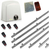 Σετ μοτέρ συρόμενης πόρτας PROTECO STRIKE-8 με 5 τηλεχειριστήρια, 7m μεταλλική κρεμαγιέρα και φωτοκύτταρα με ανακλαστήρα