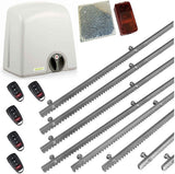 Σετ μοτέρ συρόμενης πόρτας PROTECO STRIKE-8 με 5 τηλεχειριστήρια, 8m μεταλλική κρεμαγιέρα και φωτοκύτταρα με ανακλαστήρα