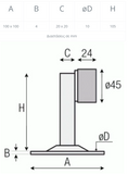 Stop for swing doors Brevetti Adem 191 (open position)