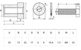 Rack module-4, metallic (galvanized), in 1m pieces, with a cross-section of 10x30mm