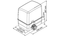 Διαστάσεις μοτέρ συρόμενης πόρτας NORTON FCM 400