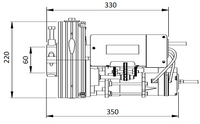 Διαστάσεις μοτέρ ρολού γκαραζόπορτας ACM Titan 220 E HR