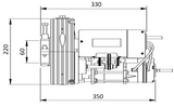Διαστάσεις μοτέρ ρολού γκαραζόπορτας ACM Titan 220 E HR